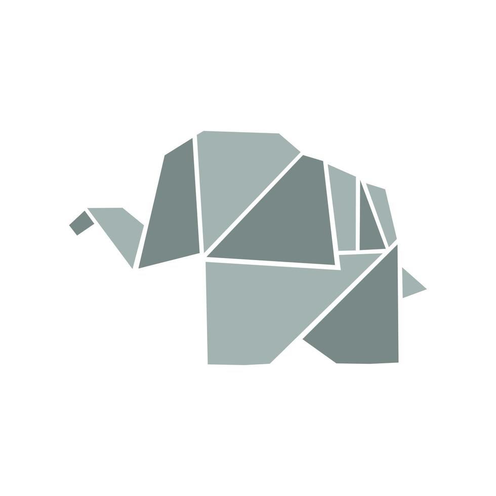 Elephant Origami logo vector