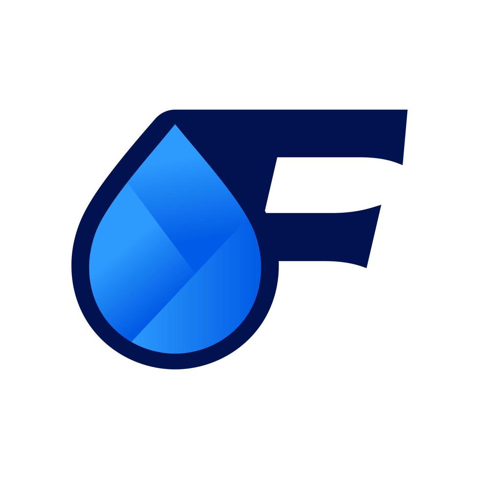 Initial F Water Drop Logo vector