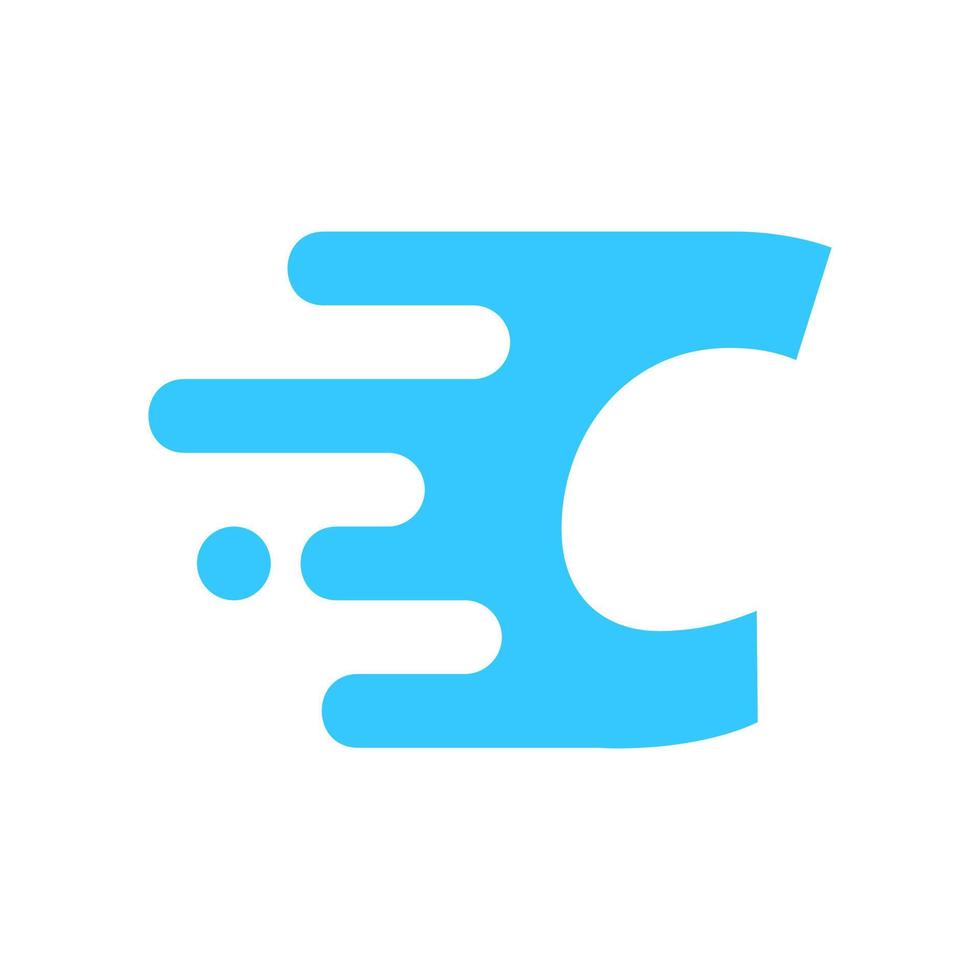 azul inicial C movimiento logo vector