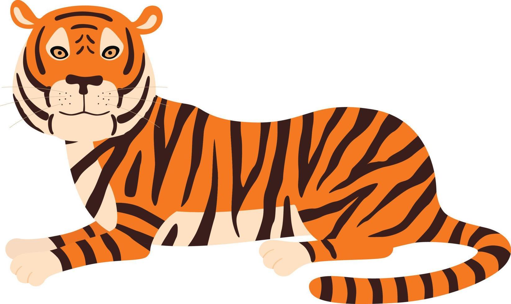 tiger lying down vector