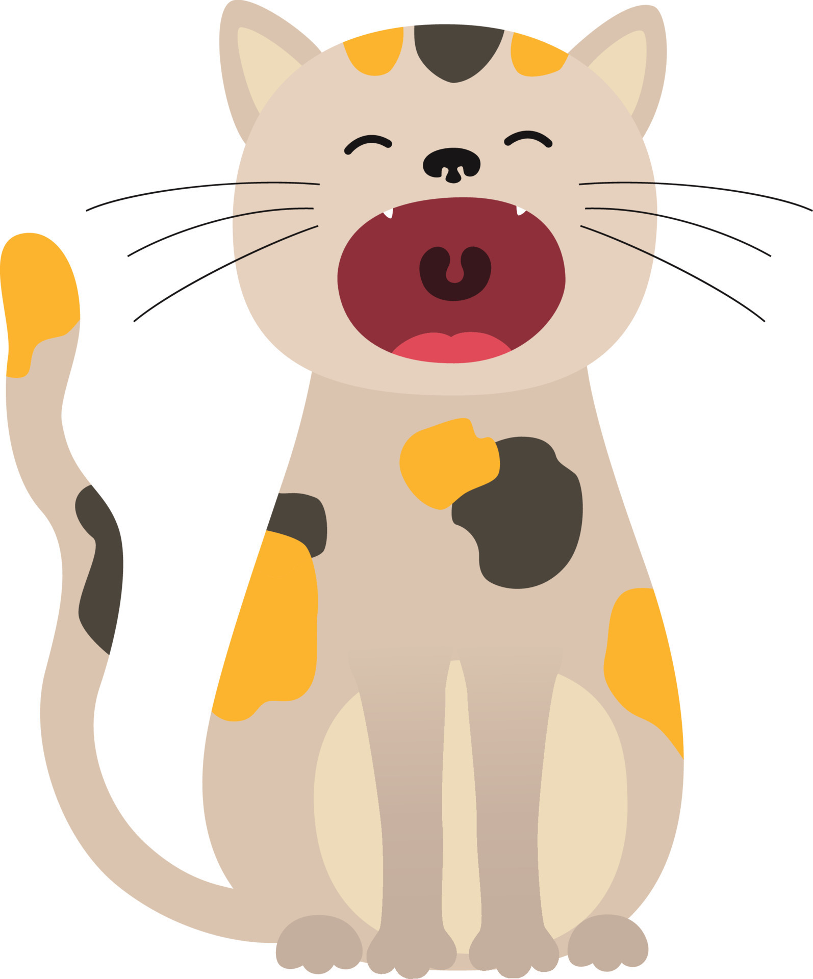 Cat with open mouth meow 20124154 Vector Art at Vecteezy