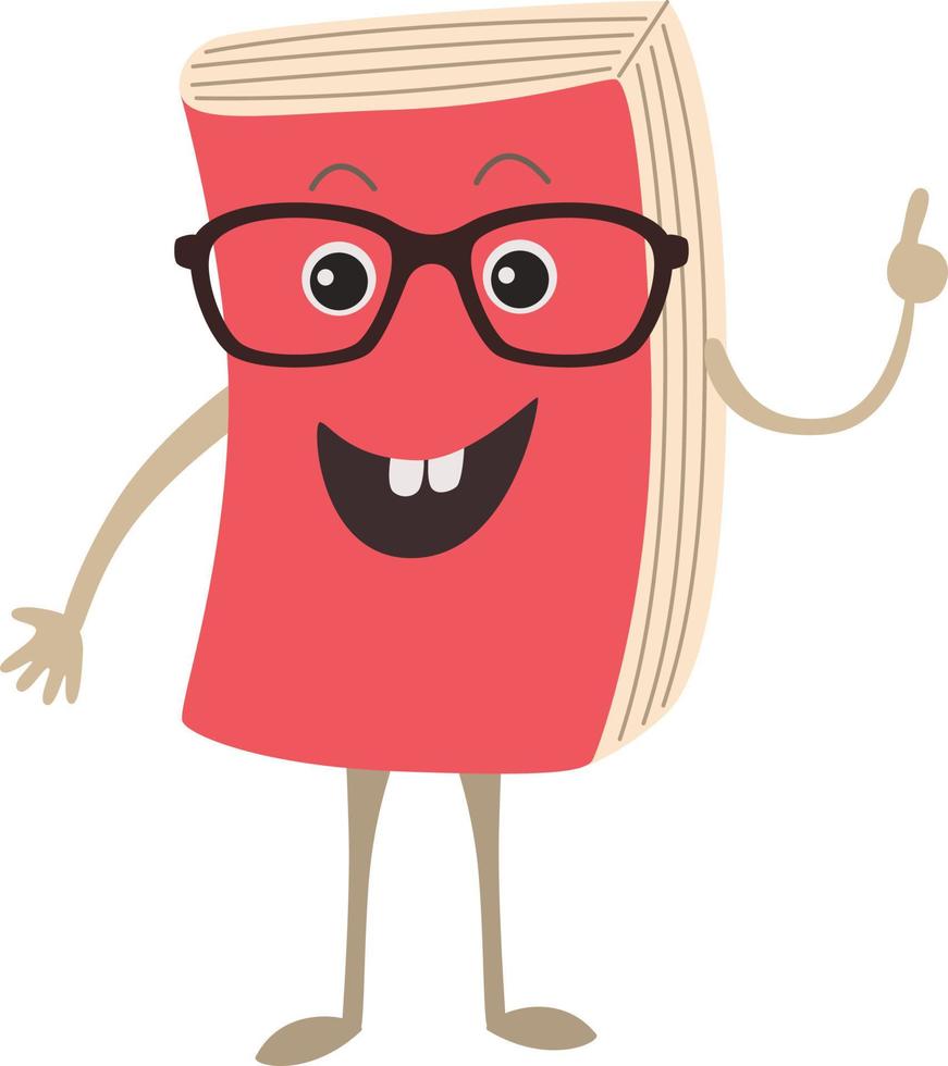 Cute humanized book character. vector