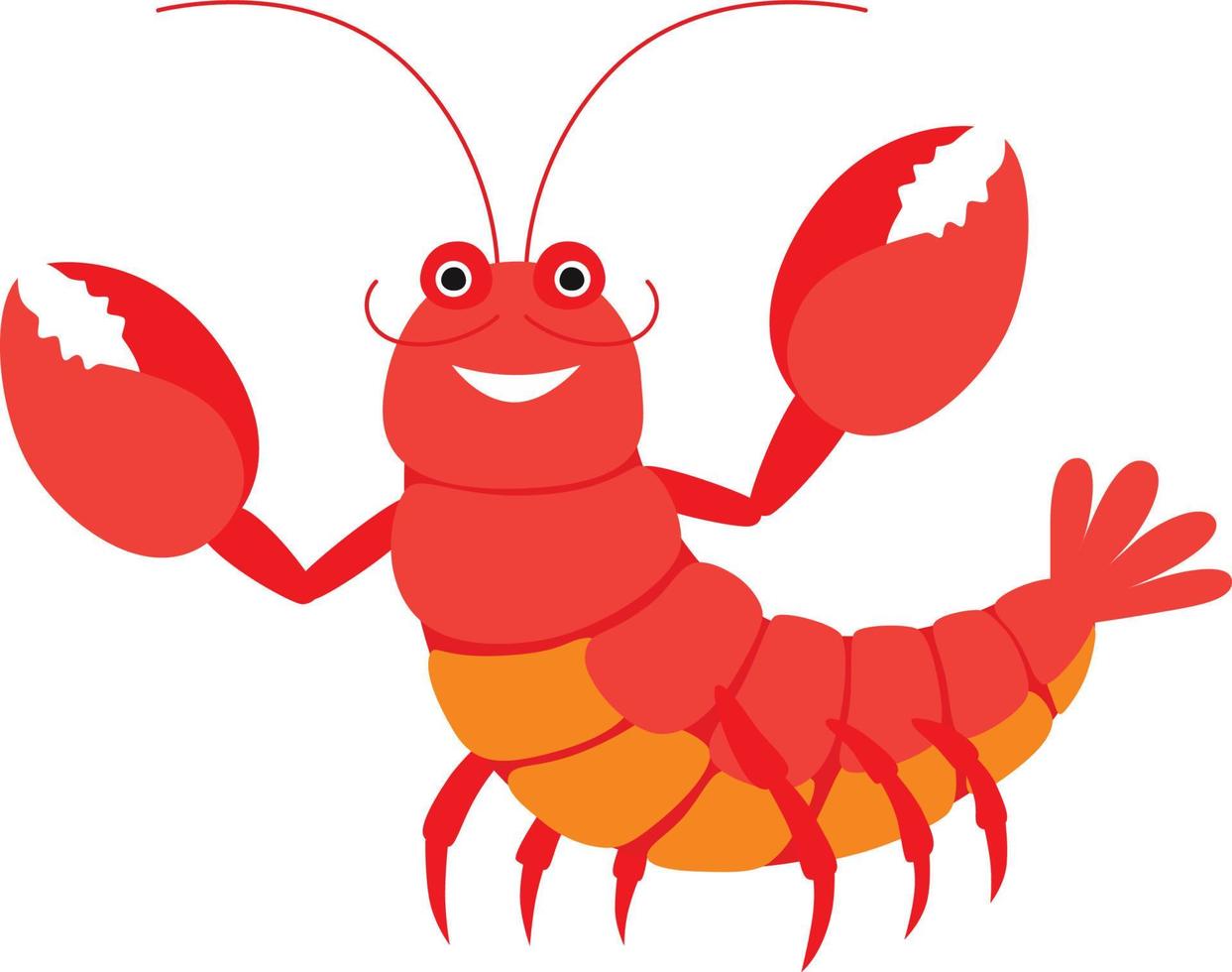 Cartoon lobster illustration vector