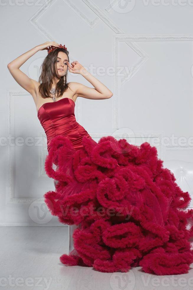 Nice young woman in a studio photo