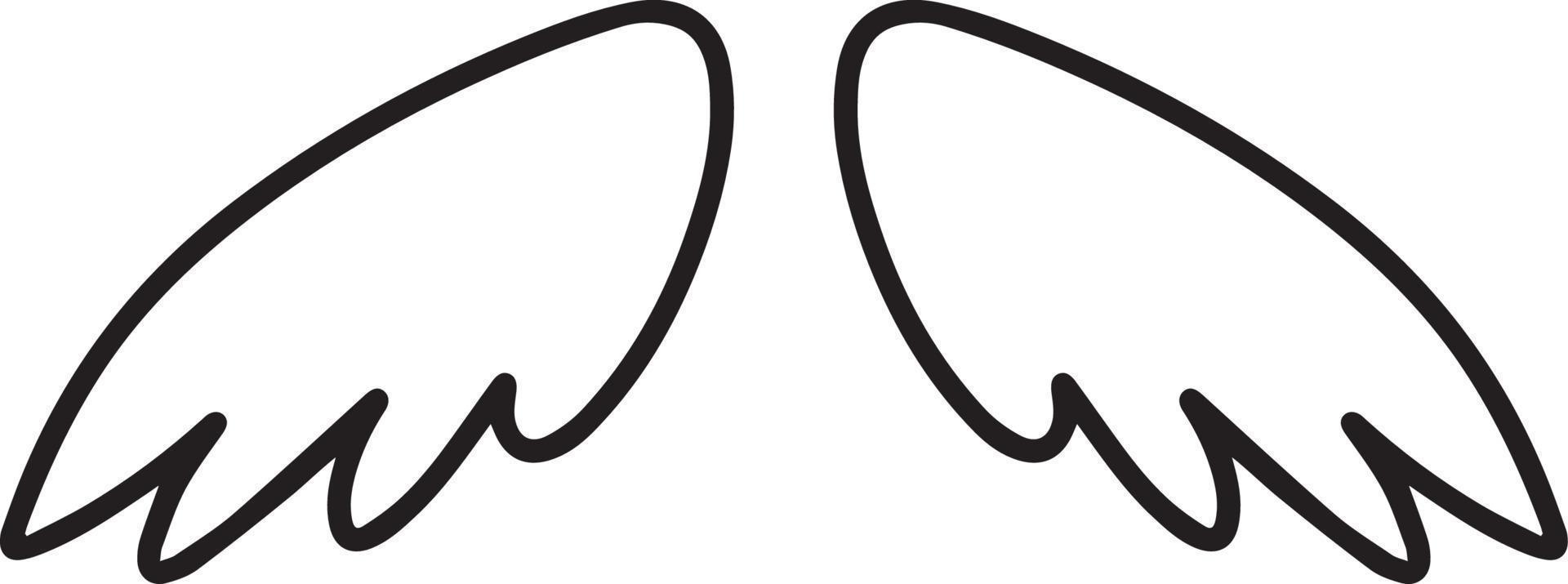 Wings icon sketch cartoon hand drawn vector