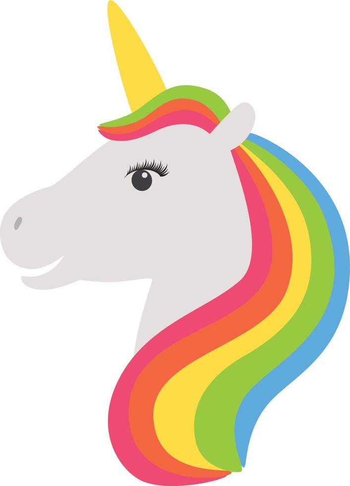 Unicorn. Head portrait horse sticker, patch badge. vector