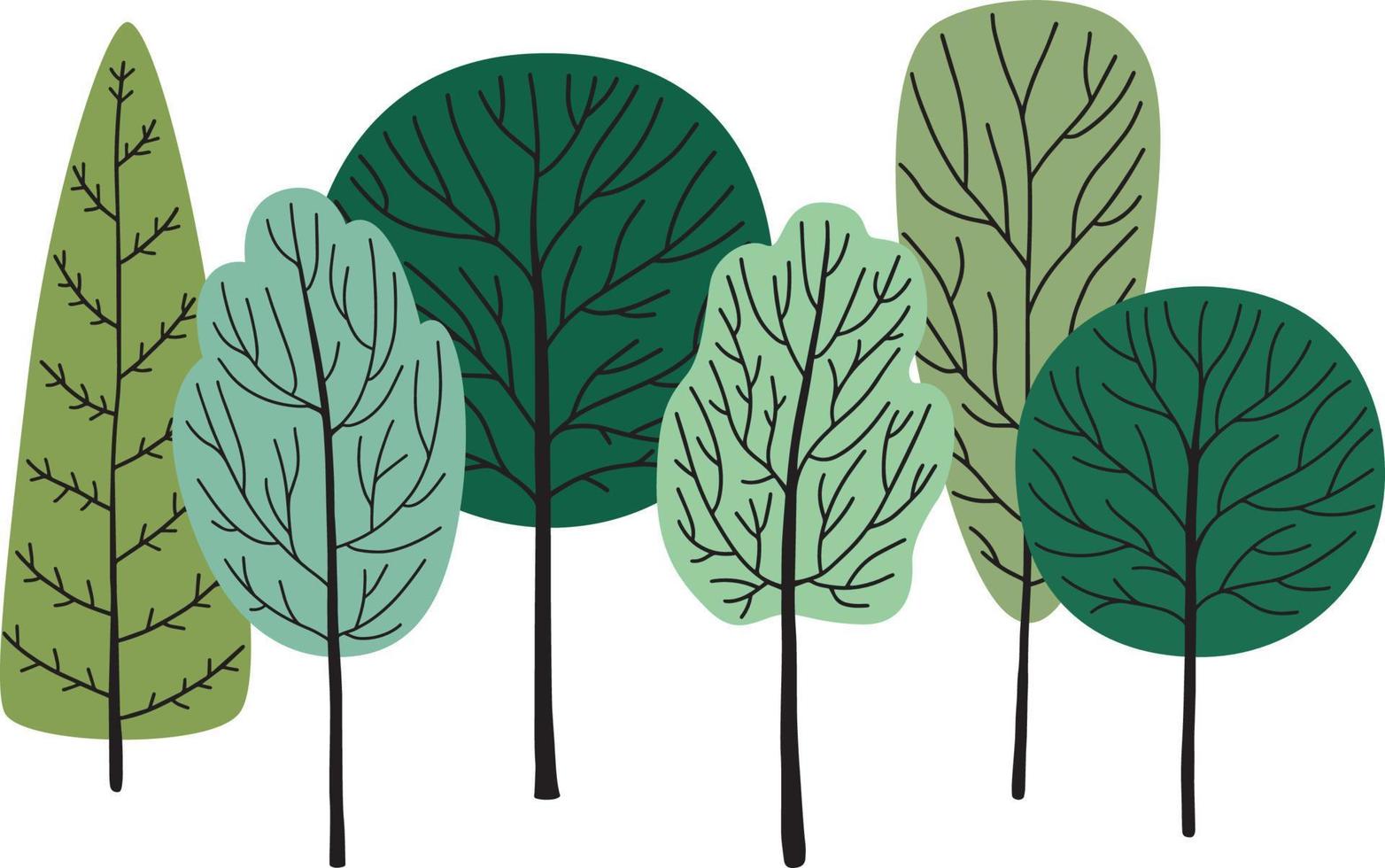 Forest, green trees vector