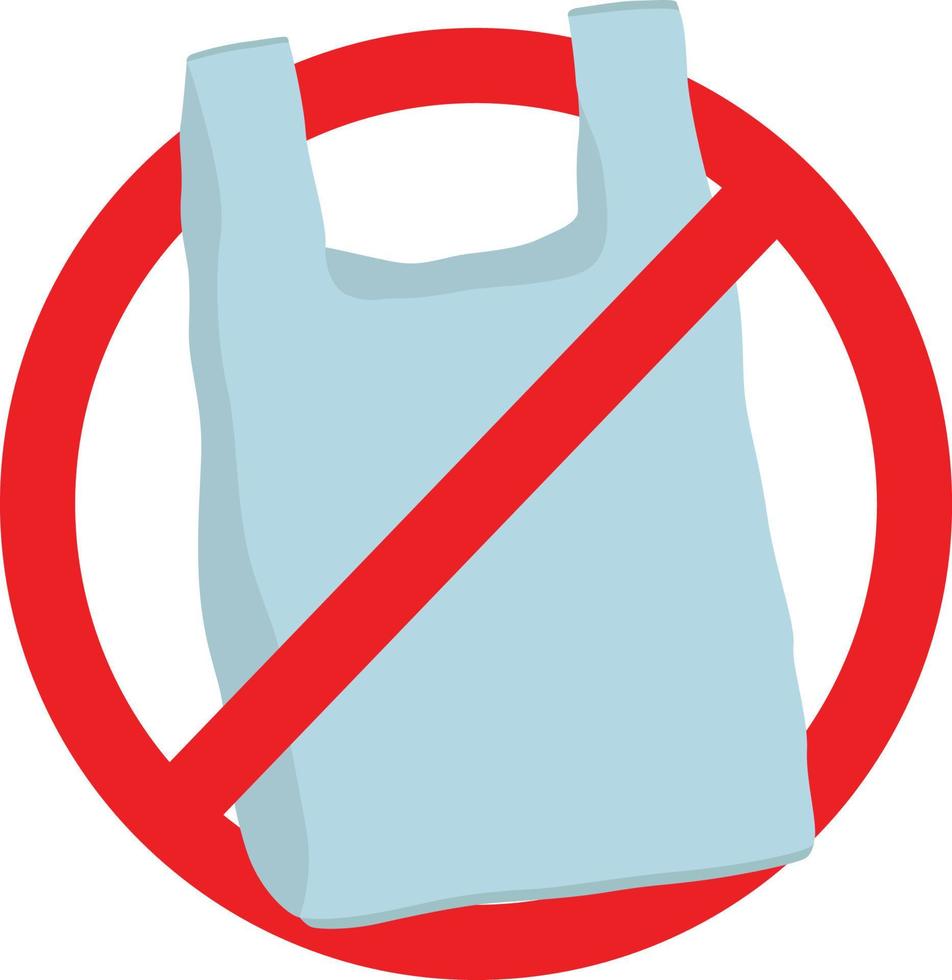 No plastic bag forbidden sign. vector