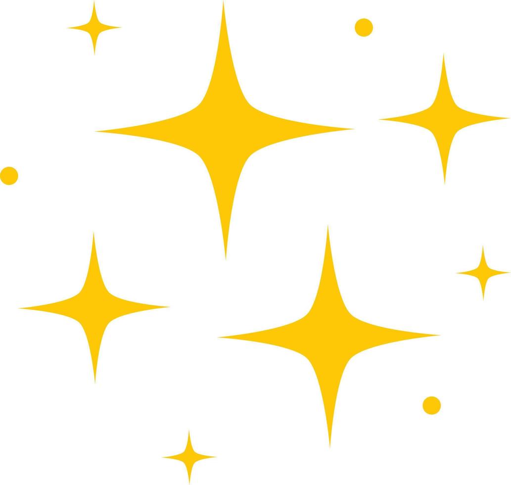 Bright twinkle. Sparkles icon. Yellow gold star element, light vector