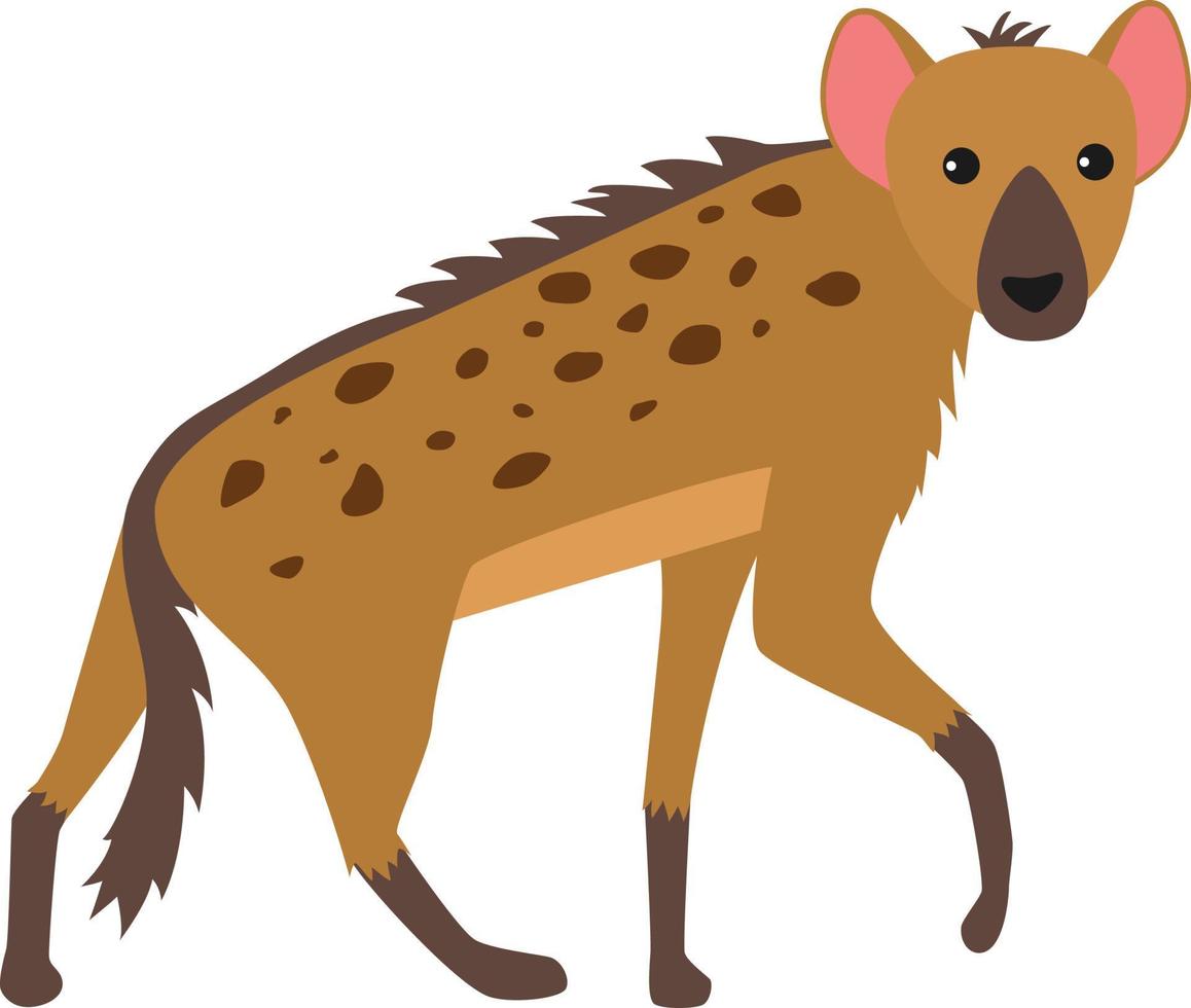 hiena divertida de dibujos animados caminando vector
