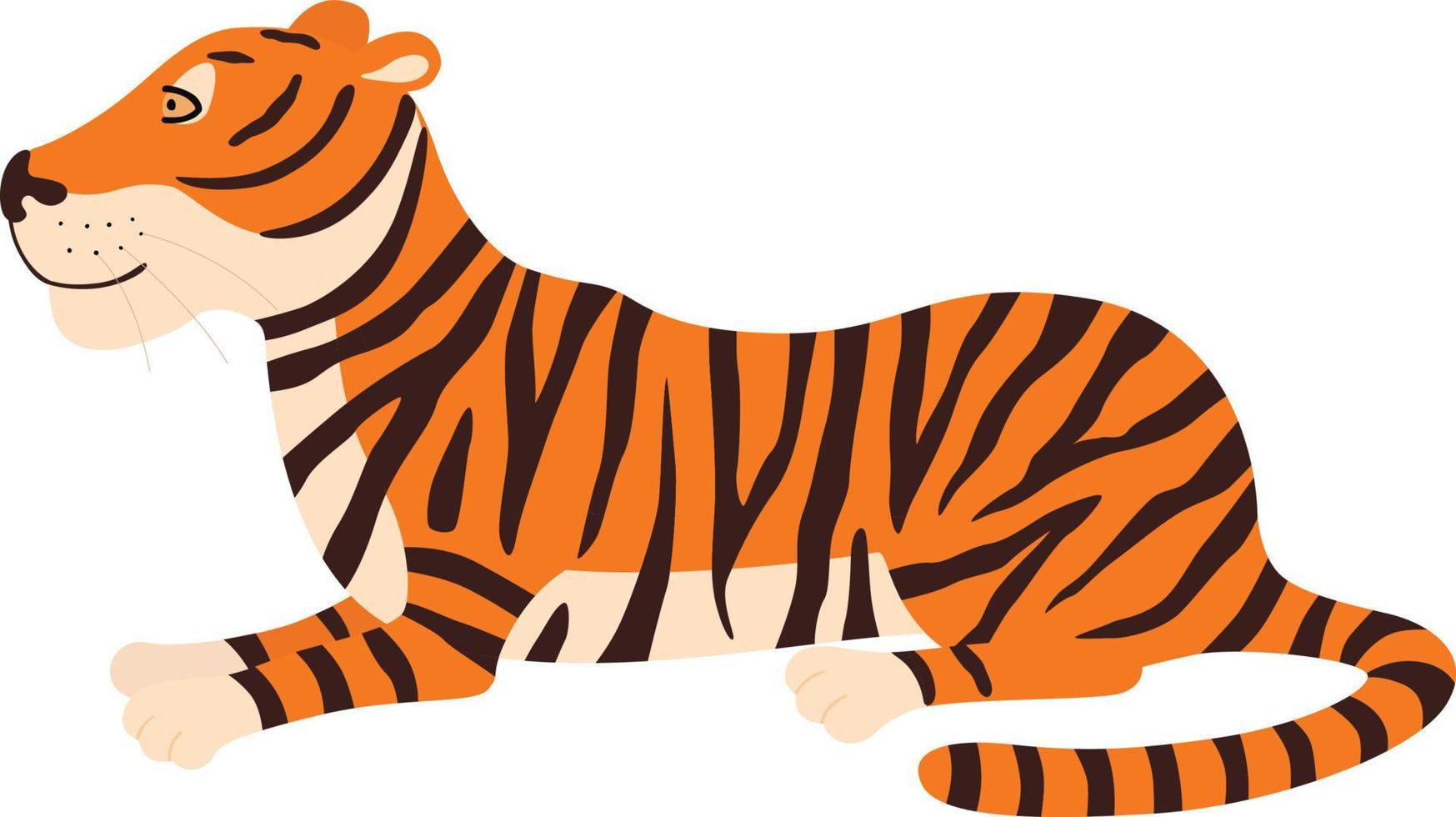 tiger lying down vector