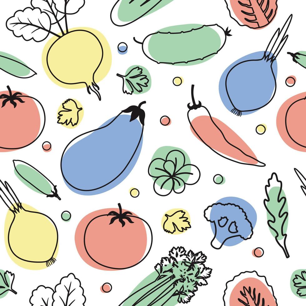 Vegetables seamless pattern. vector