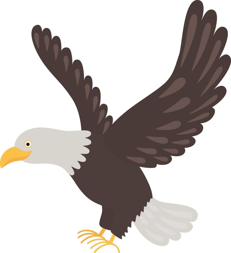 Bald eagle cartoon illustration vector