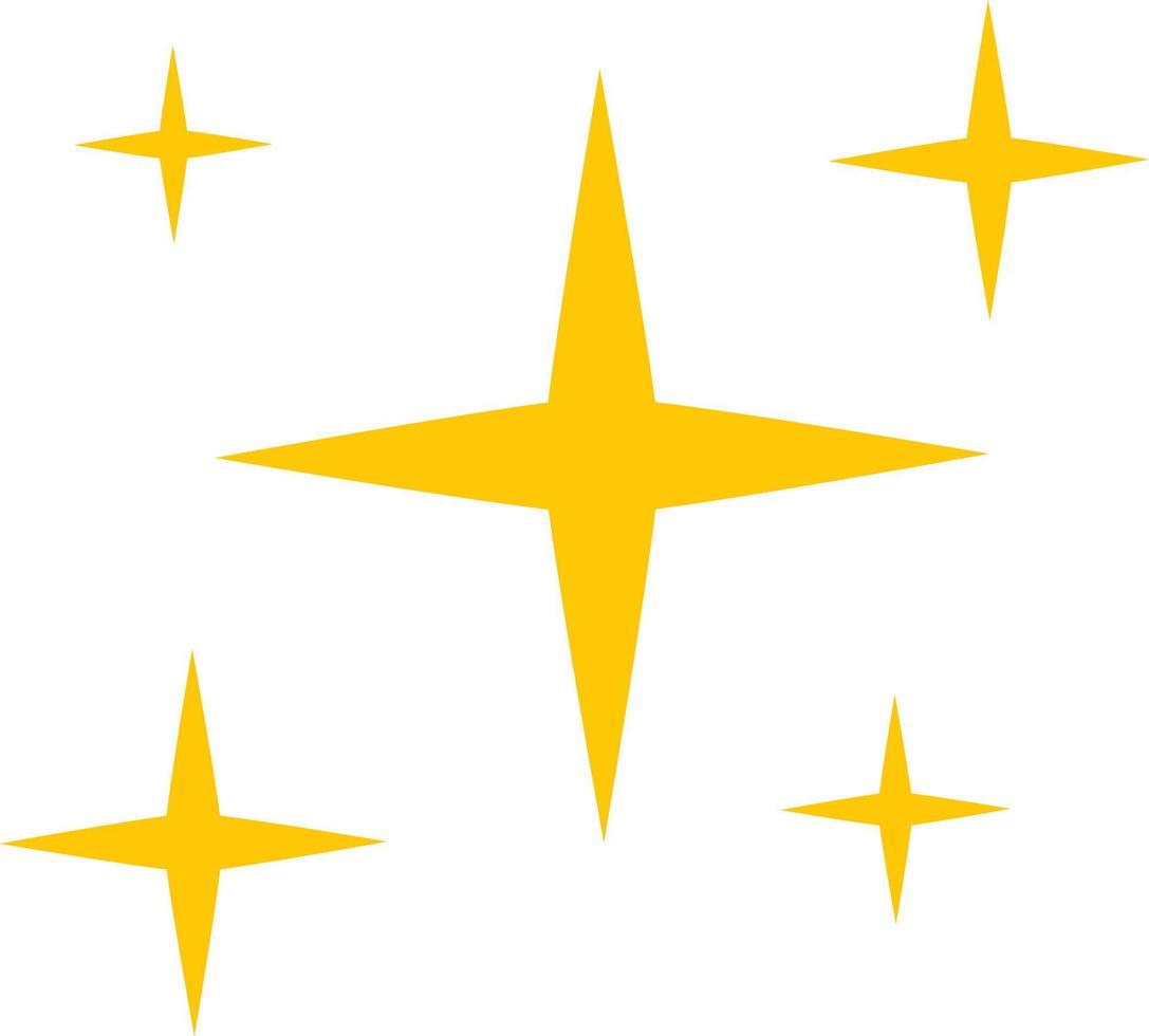 Bright twinkle. Sparkles icon. Yellow gold star element, light vector