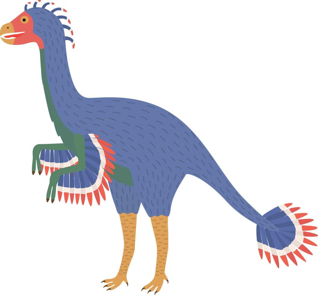 caudipteryx dinosaurio ilustración vector