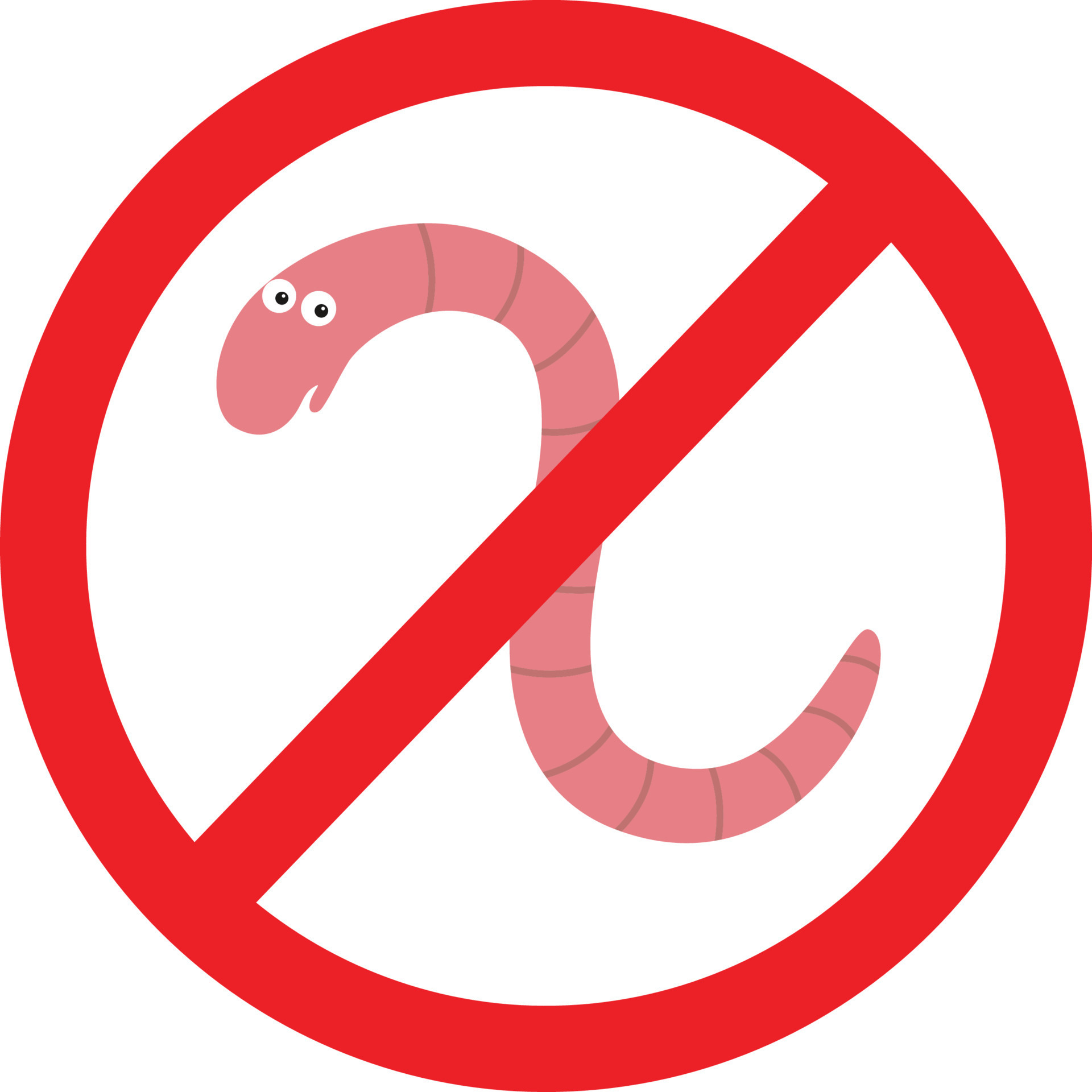 Anti parasite sign with a funny cartoon wormparasite. 20124460 Vector