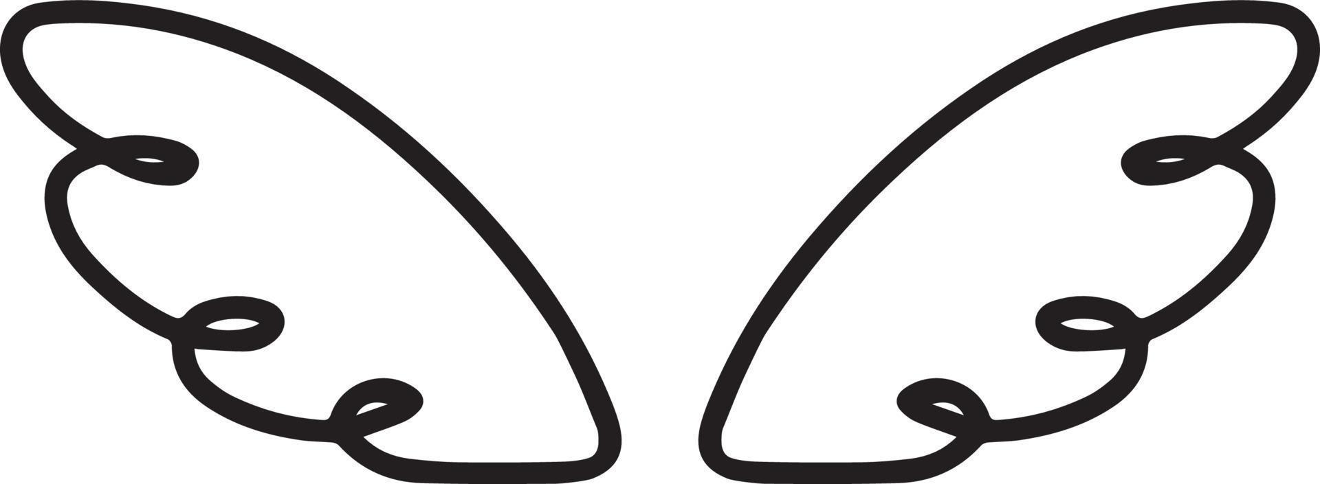 Wings icon sketch cartoon hand drawn vector