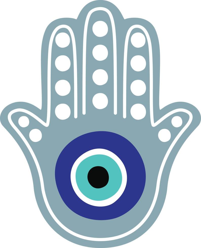 hamsa Fátima mano tradicion amuleto vistoso símbolo. religioso firmar brazo con todas viendo ojo. vector