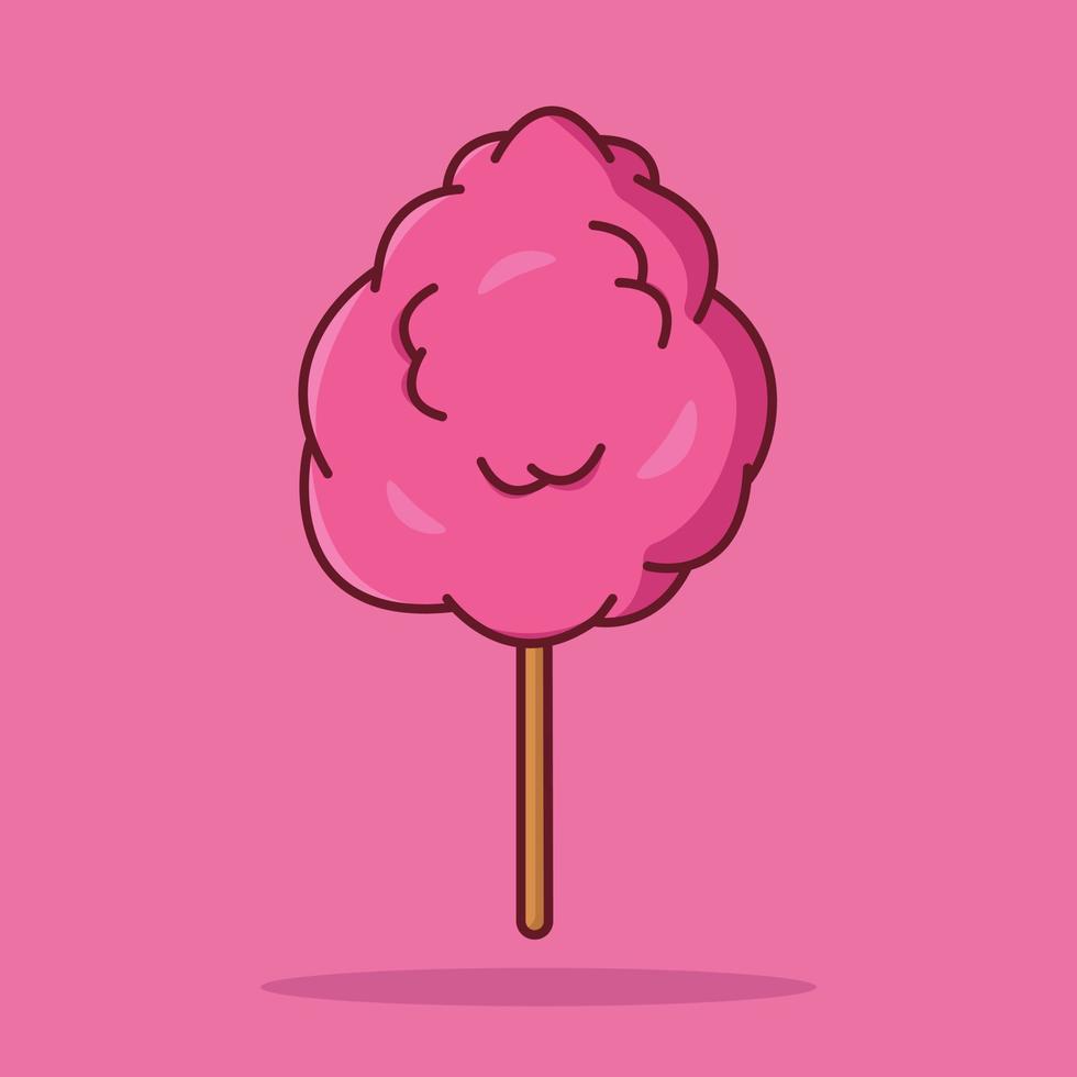 gratis vector icono algodón caramelo dibujos animados ilustración