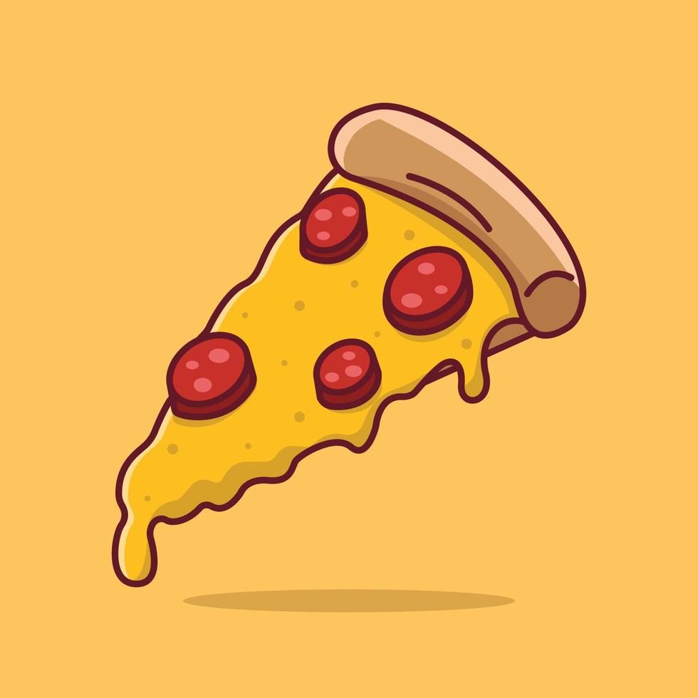 Free vector icon pizza cartoon illustration