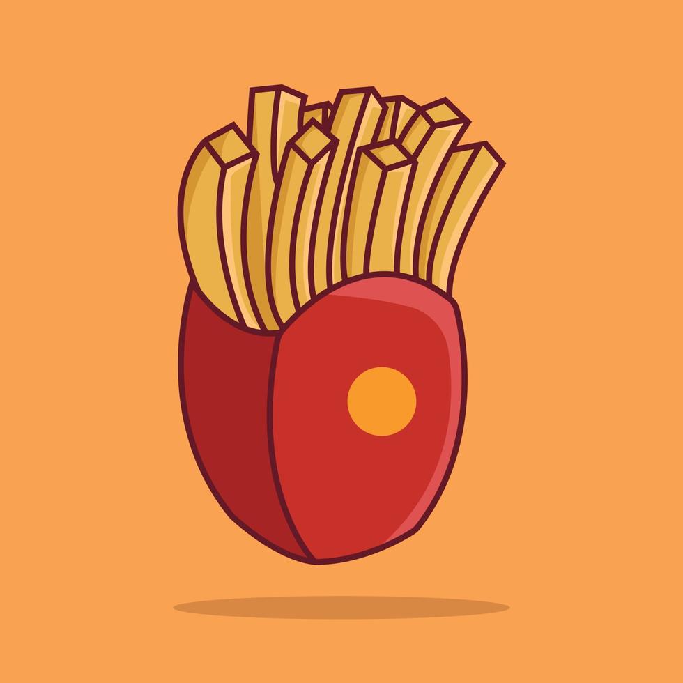 Free vector icon french fries cartoon illustration