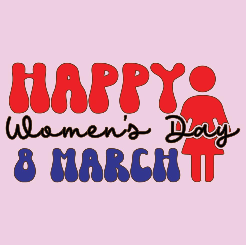 Free vector happy women's day t-shirt design,Free vector hand made lettering international women day