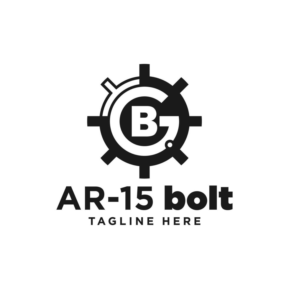 AR-15 bolt vector illustration logo