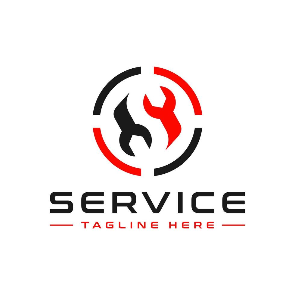 repair service illustration logo with letter S vector