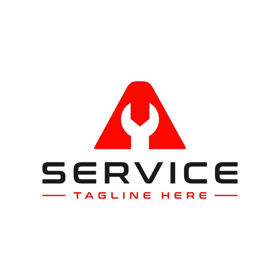 repair service illustration logo with letter A vector