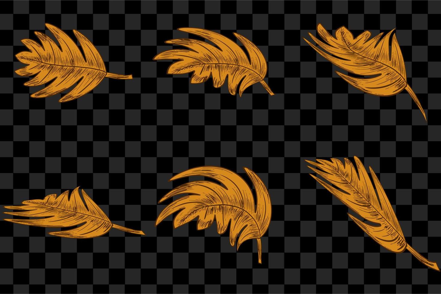 conjunto hojas de marrón o naranja. aislado vector ilustración.