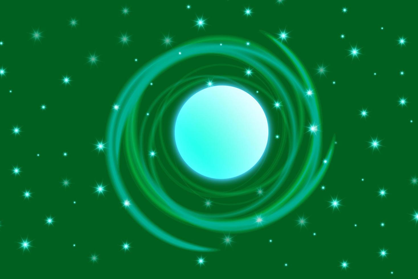 Beautiful teal or green turquoise galaxy background with nebula cosmos and comets. Stardust and bright shining stars in universal. Vector illustration.