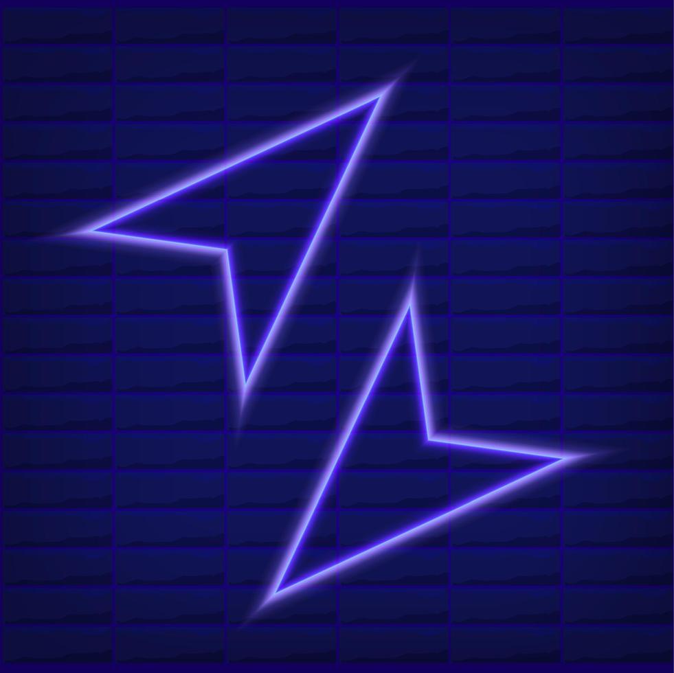 blue neon vector flat set icon of colorful arrows isolated