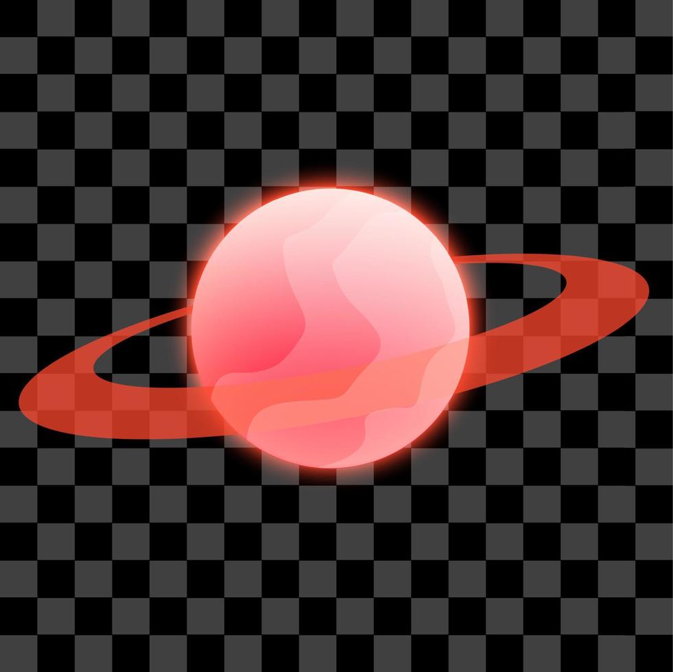 Red planet. Abstract solar system with planets and stars in orbit. Meteorite and comet. Space futuristic creative design. Vector illustration