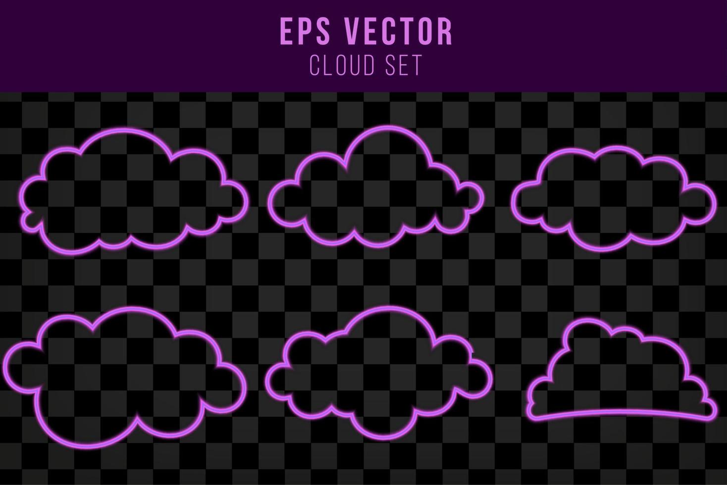 púrpura brillante neón línea nube icono aislado en ladrillo pared antecedentes. vector ilustración