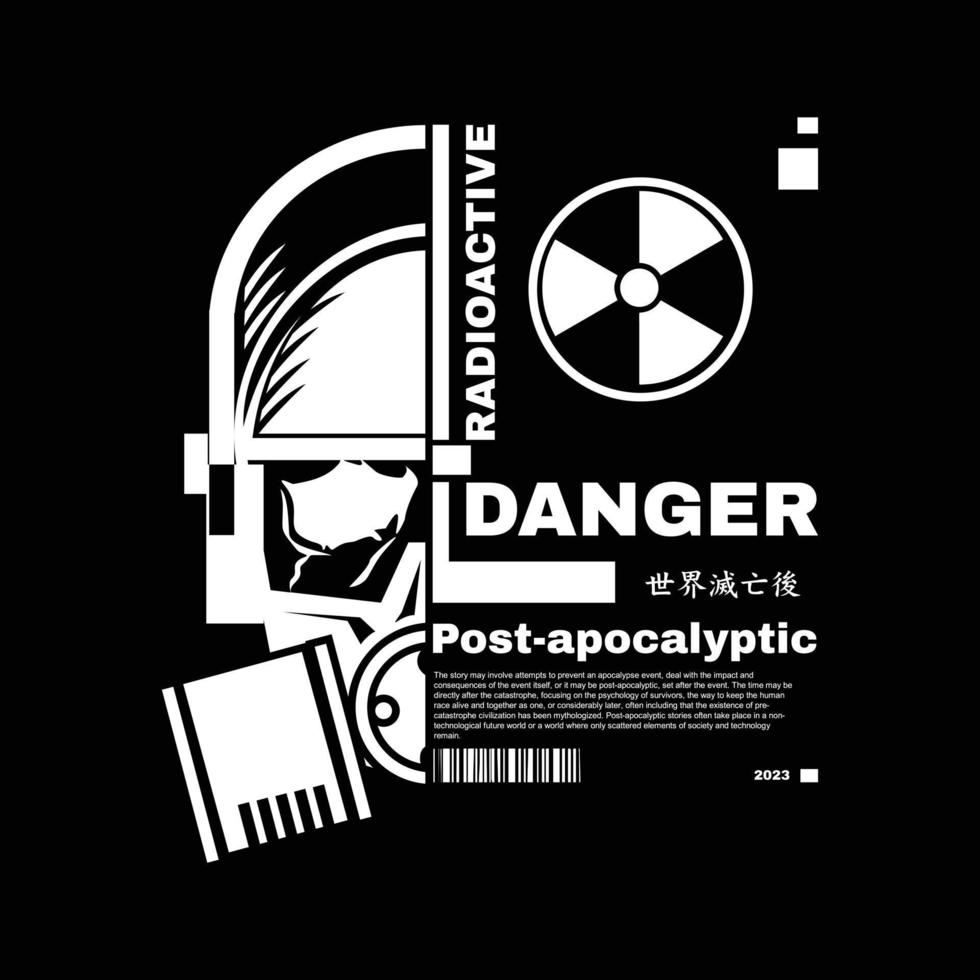 post apocalyptic illustration tshirt design vector