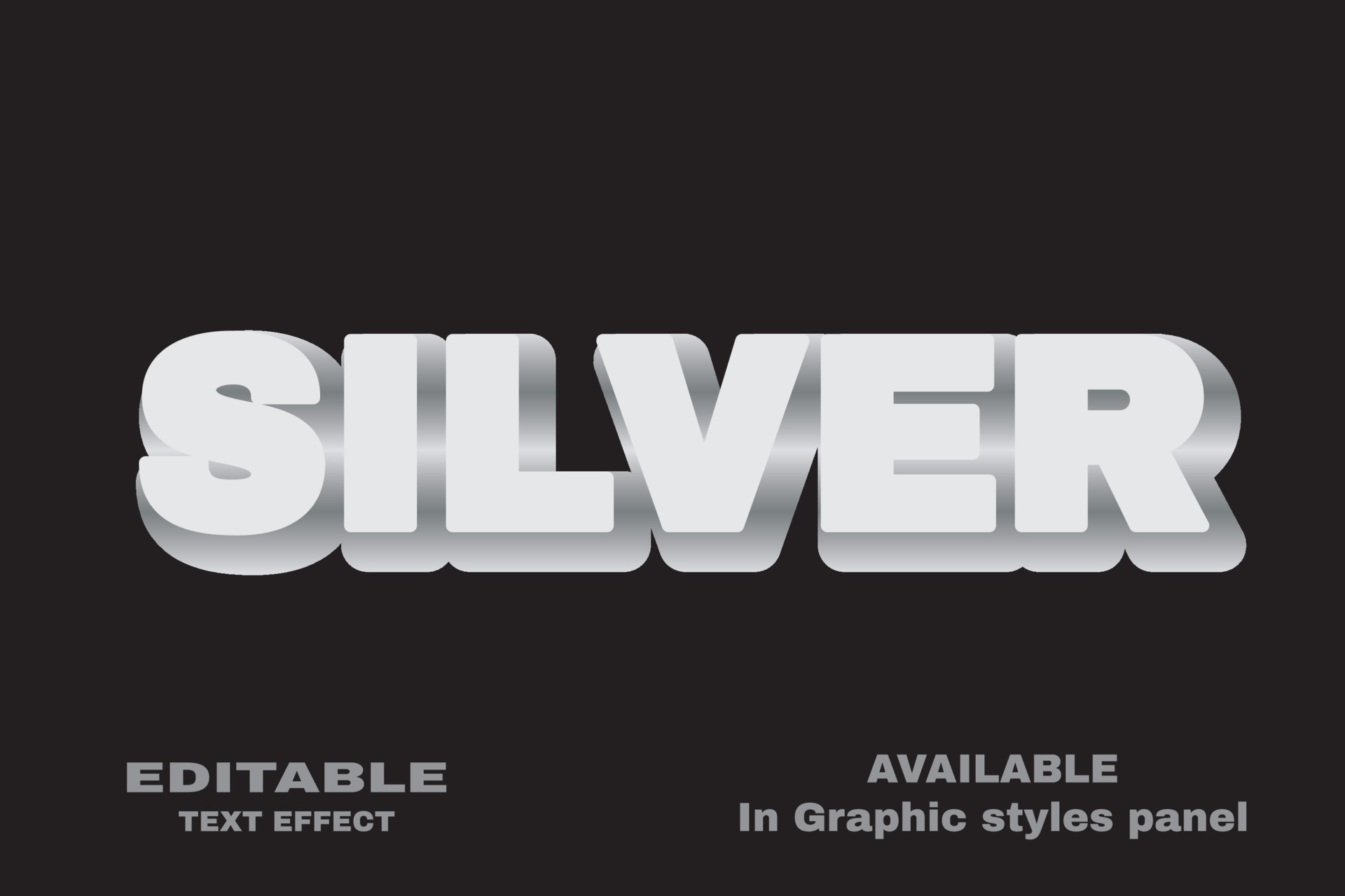 silver text effect 20125643 Vector Art at Vecteezy