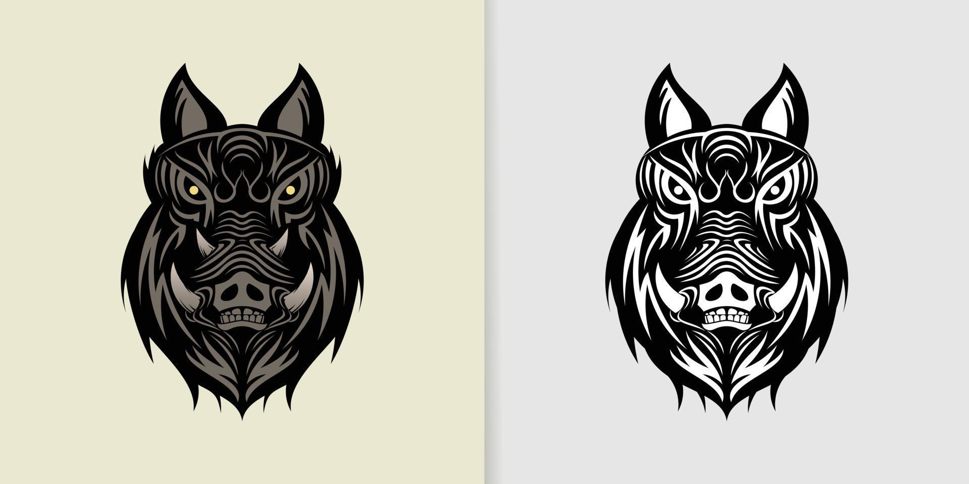 wild boar mascot design vector, animal logo inspiration vector