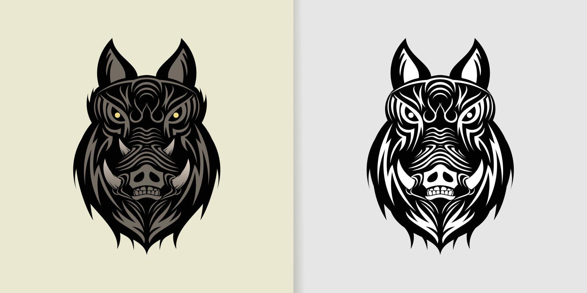 wild boar mascot design vector, animal logo inspiration vector