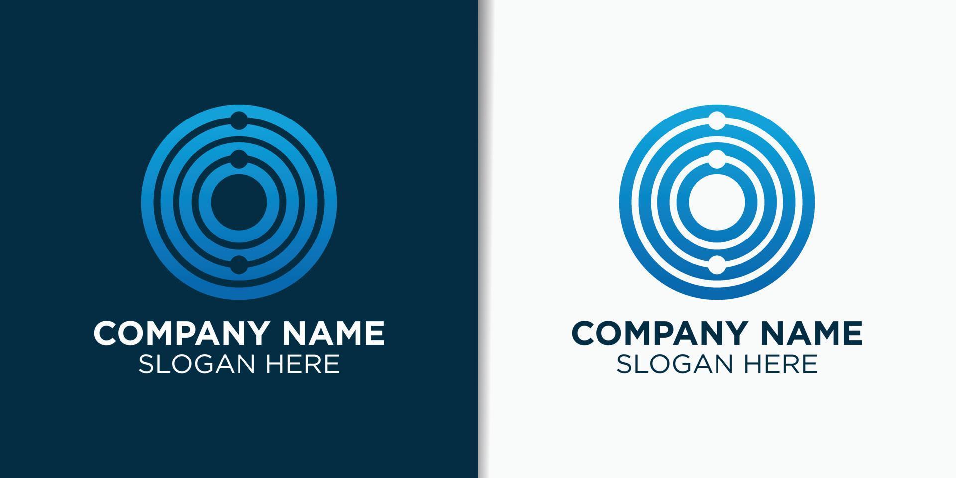 radar point logo template, technology logo inspiration vector