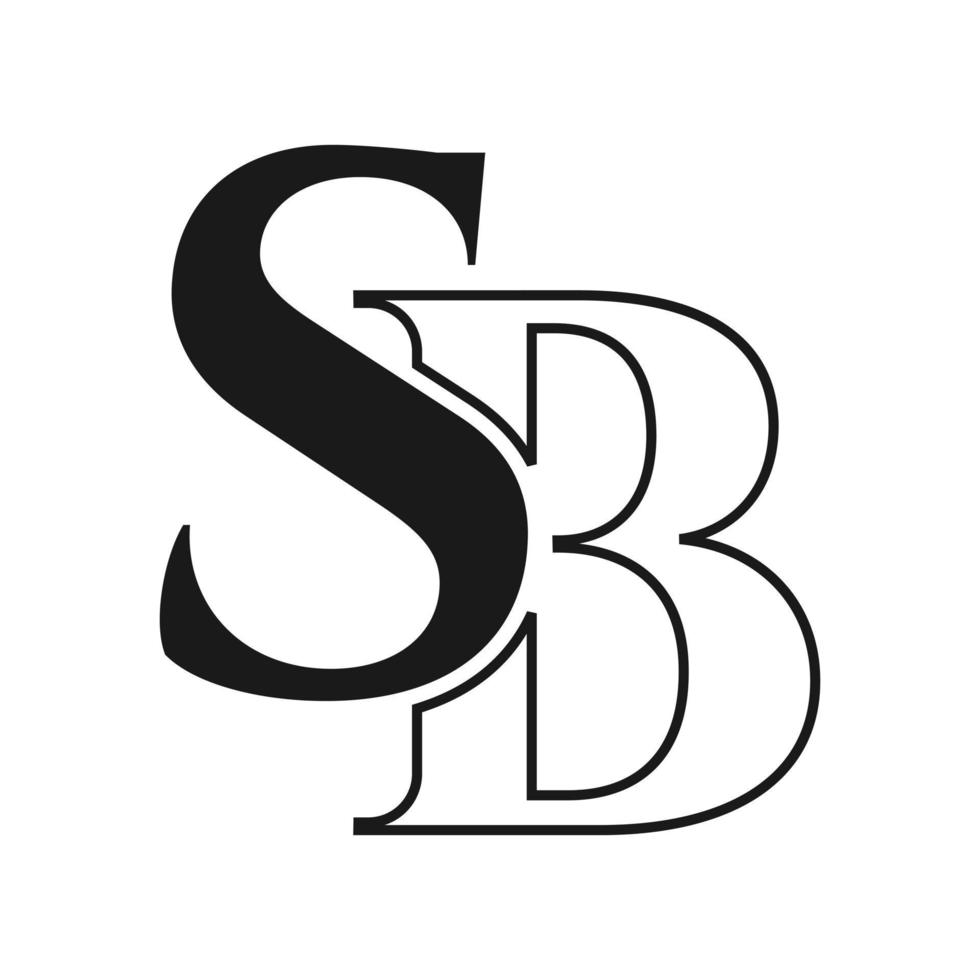 Letter BS Logo. SB logotype luxury symbol vector