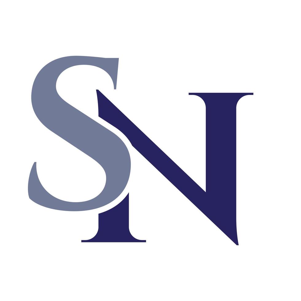 Letter SN Logo. NS logotype luxury symbol vector