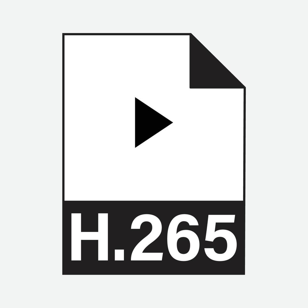 h.265 códec icono vector