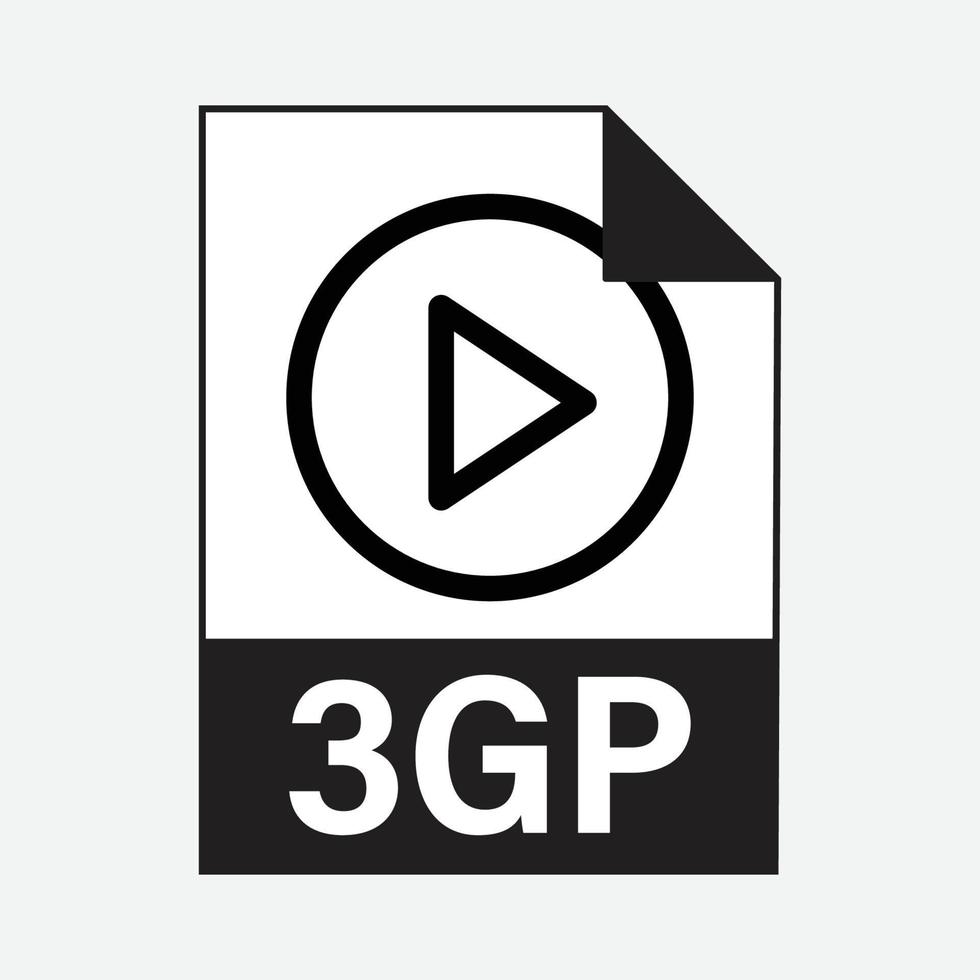 3gp vídeo archivo formatos icono vector