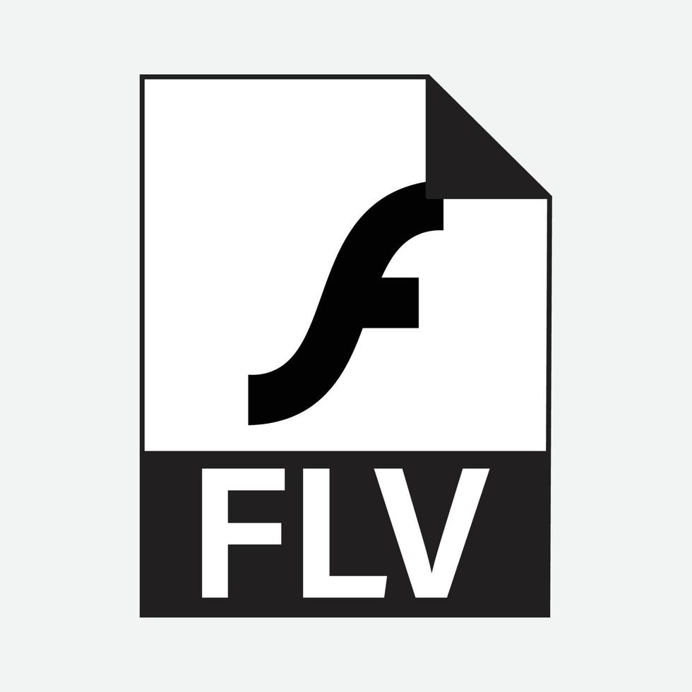 FLV Video File Formats Icon Vector
