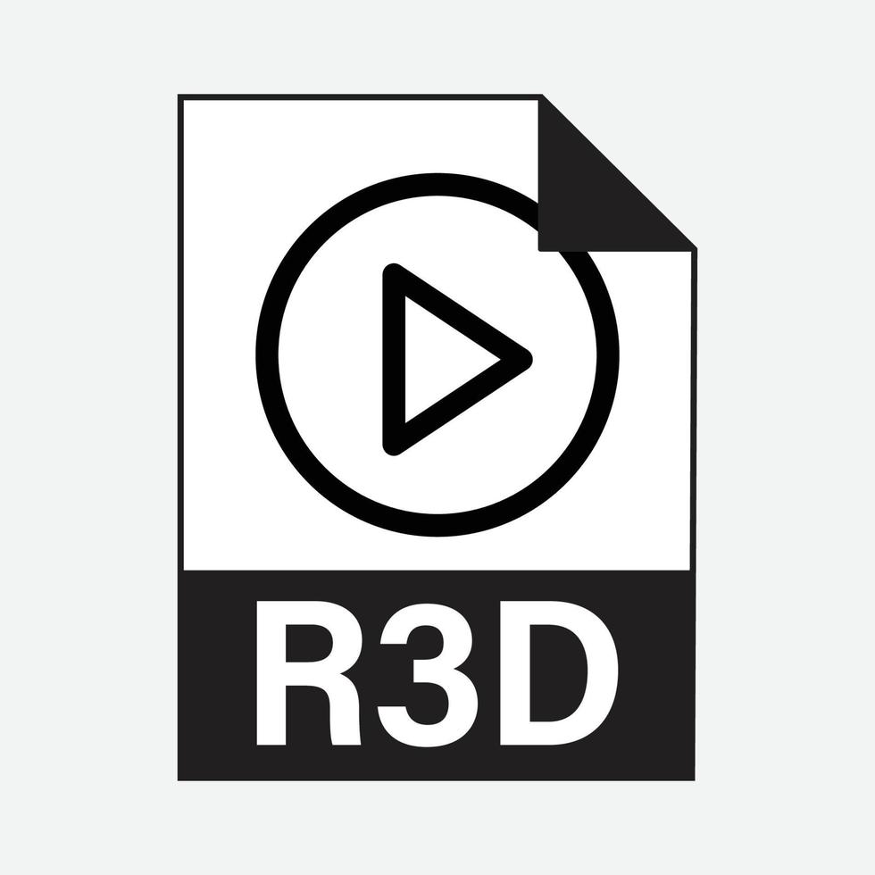 r3d imagen archivo formatos icono vector