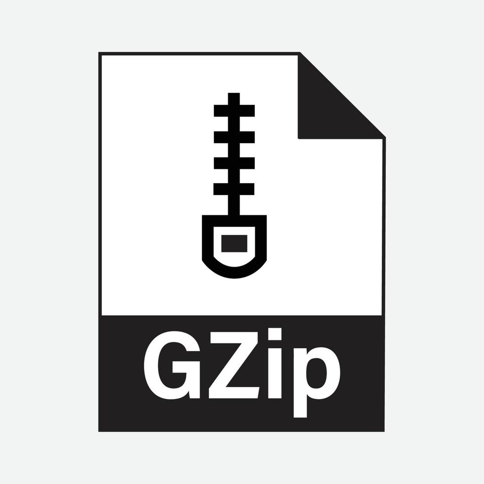 GZip File Formats Icon Vector