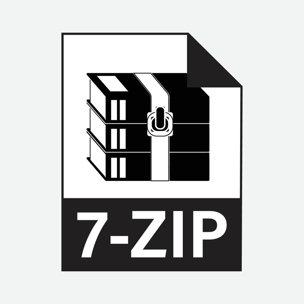 7-ZIP File Formats Icon Vector