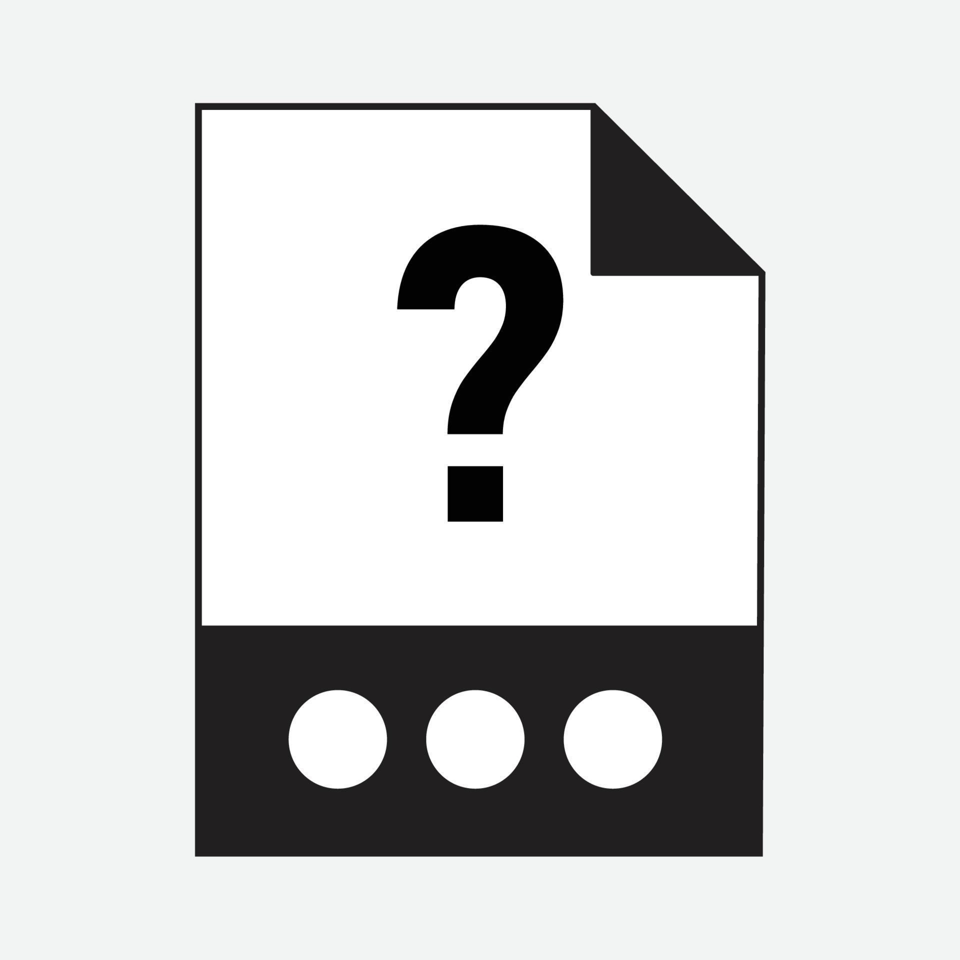Unknown File Formats Icon Vector 20126559 Vector Art at Vecteezy