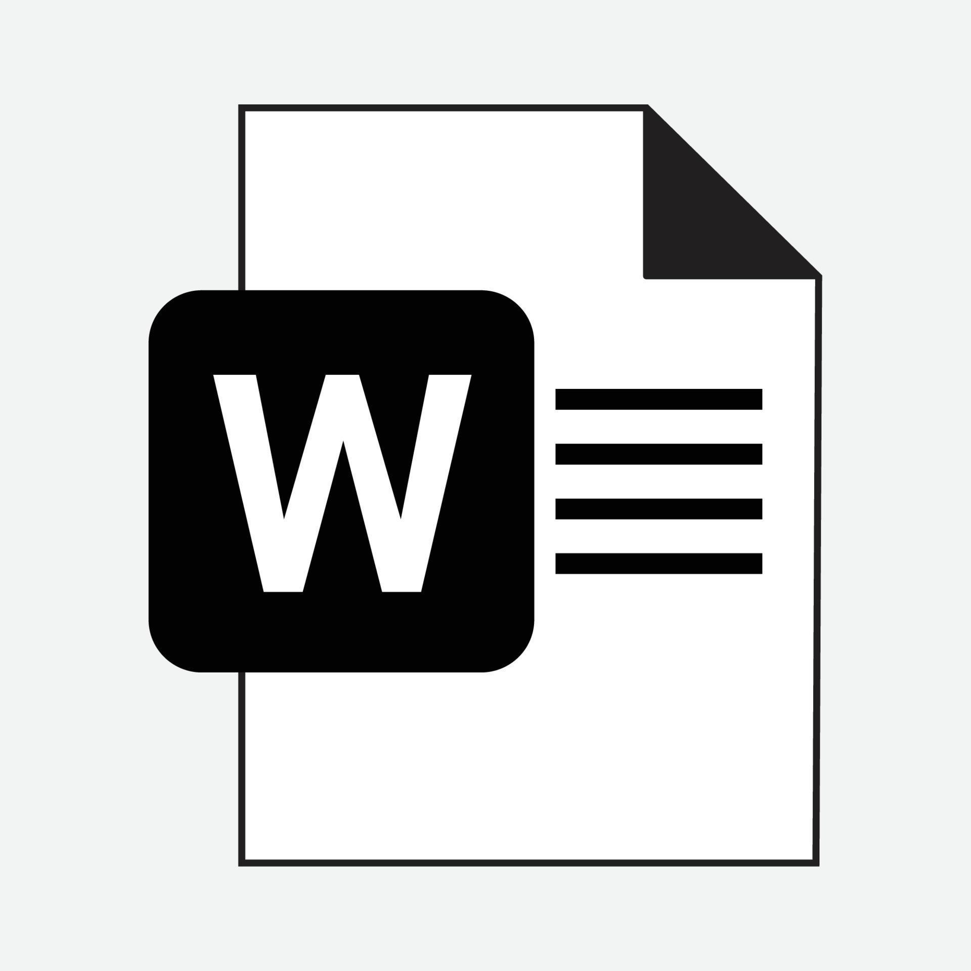 Ms word file formats icon vector free 20126580 vector art at vecteezy