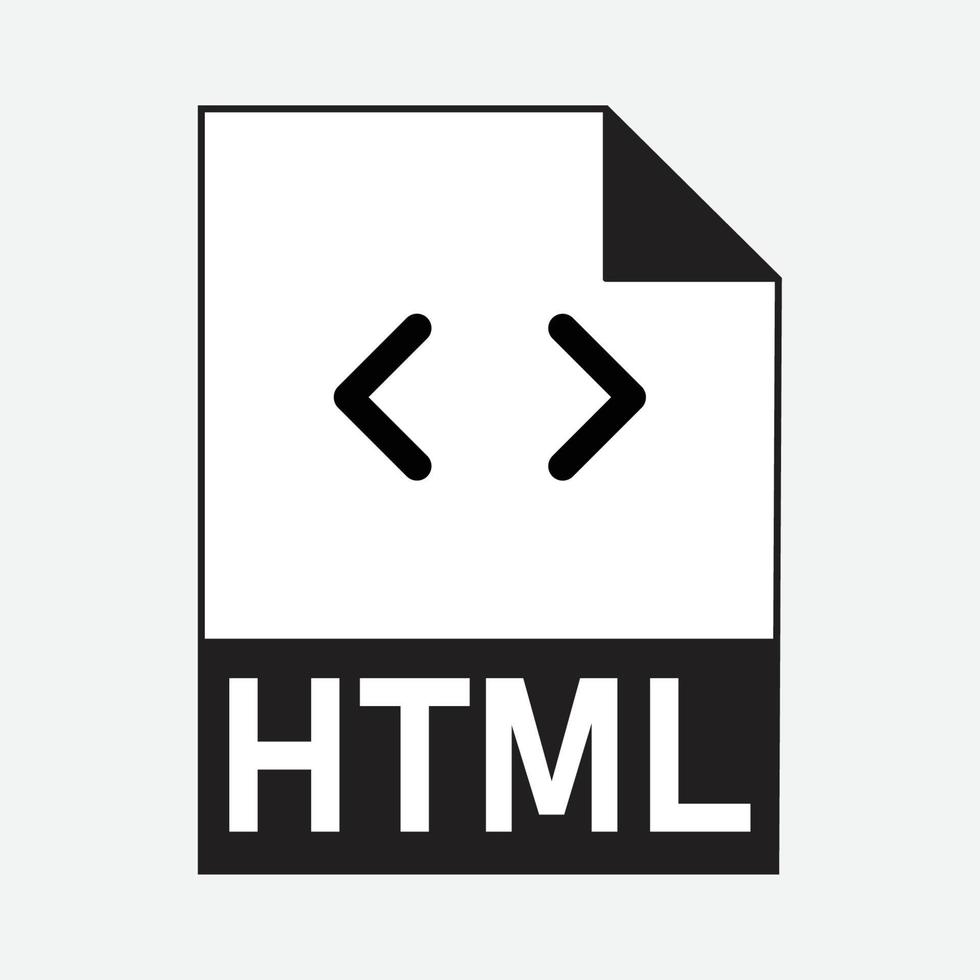 HTML File Formats Icon Vector Free